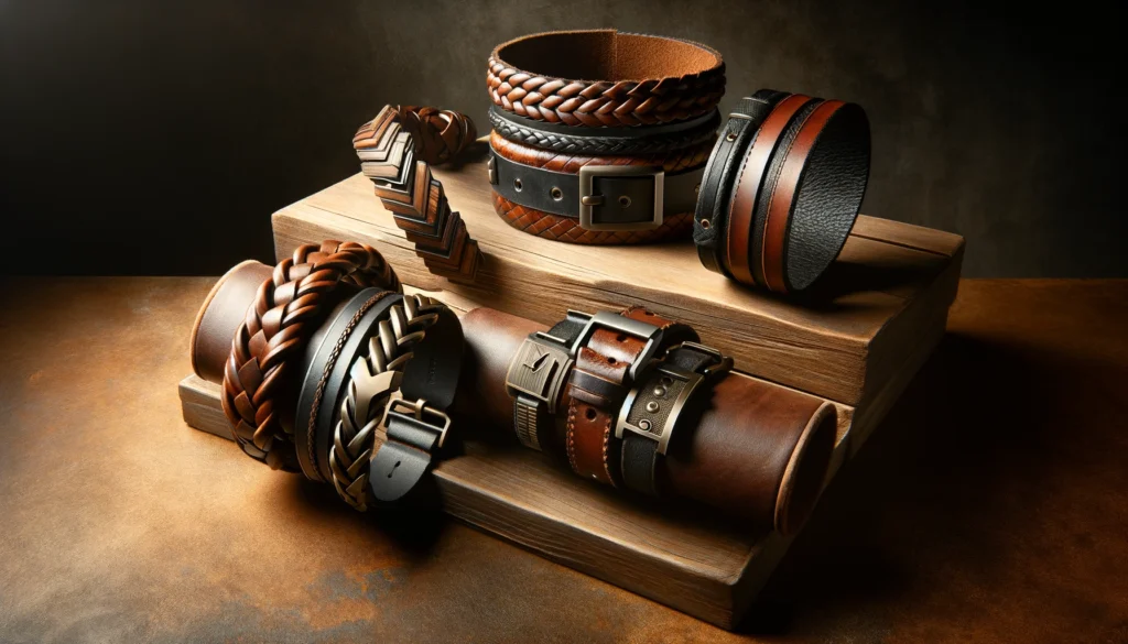 variété de bracelet en cuir